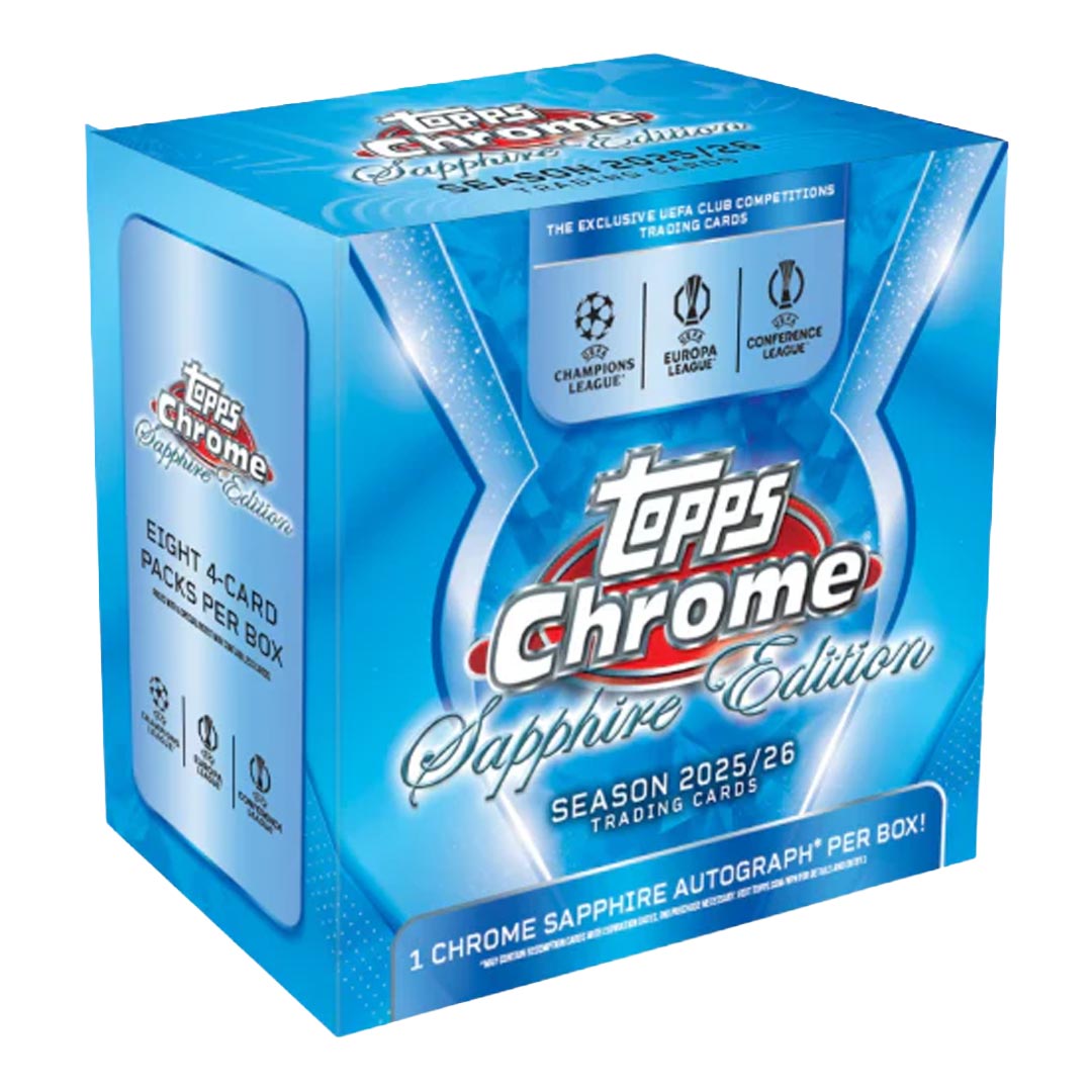 2025-26 Topps UEFA Club Competitions Chrome Soccer Sapphire Edition Box
