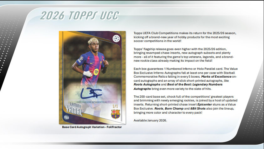 2025-26 Topps UEFA Club Competitions Soccer Blaster Pack