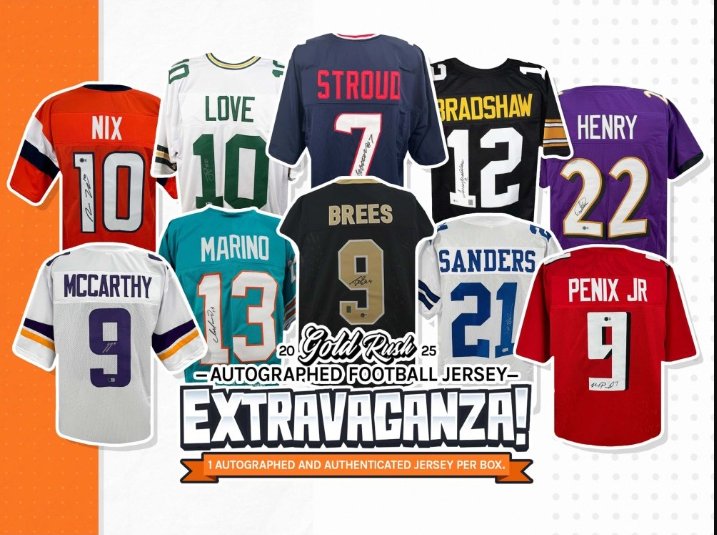 2025 Gold Rush Autographed Football Extravaganza Jersey Box