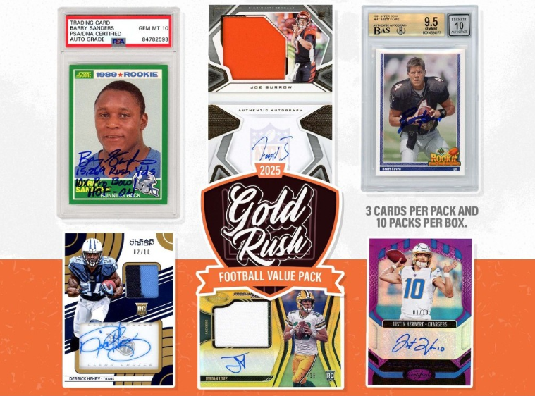 2025 Gold Rush Value Pack Football 6-Box Case