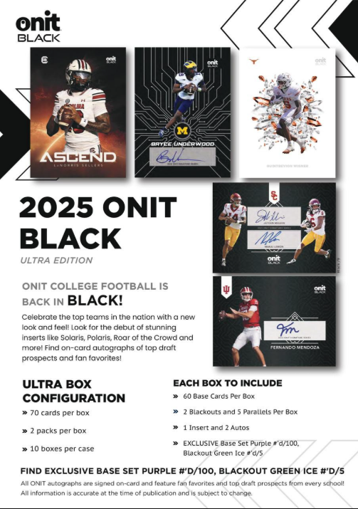  2025 Onit Athlete Black Pennsylvania State University Football Ultra Edition Pack