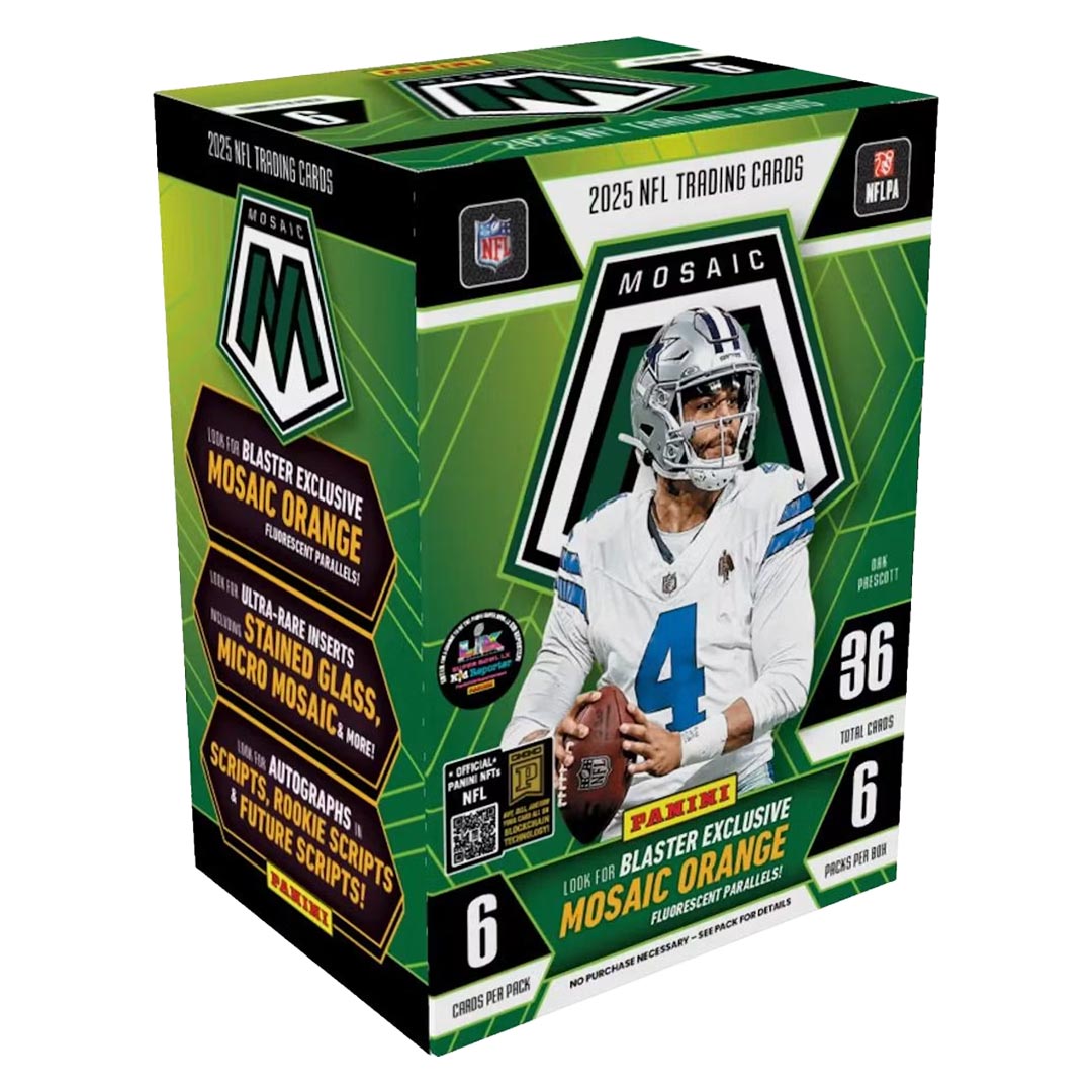 2025 Panini Mosaic Football Blaster Box (Mosaic Orange Parallels!) (Blue Box)