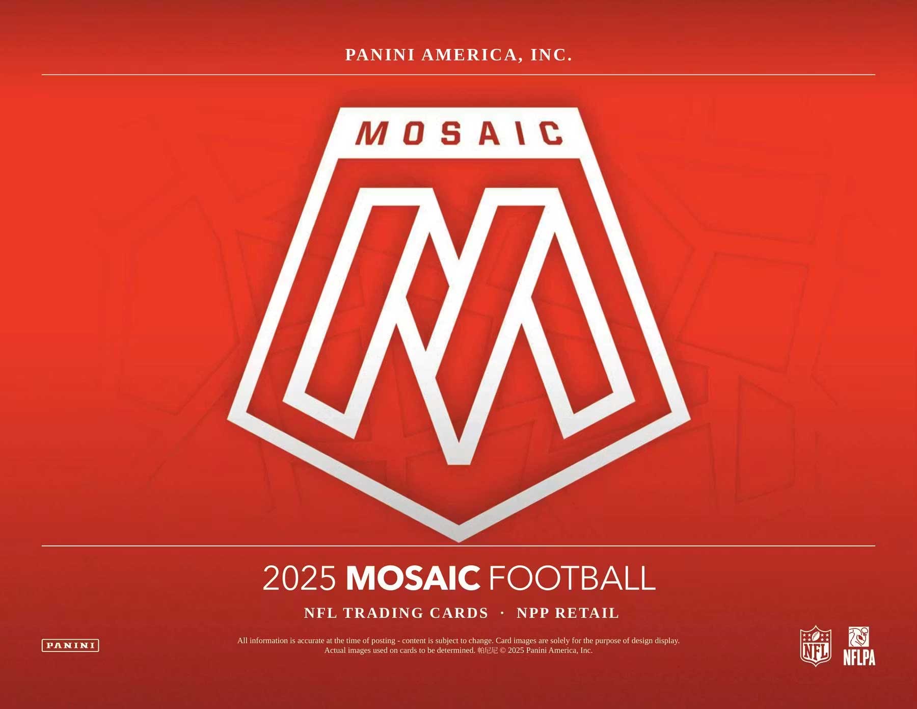 2025 Panini Mosaic Football Blaster Pack (Orange Fluorescent Parallels) (Green Box)