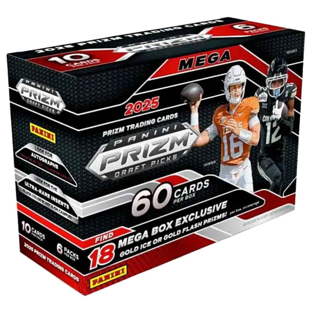 2025 Panini Prizm Draft Picks Football Mega Box (Red Ice and Red Flash)