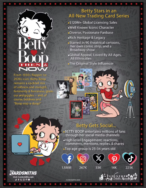 2026 Cardsmiths Betty Boop Then & Now Series 1 Mega 24-Box Case