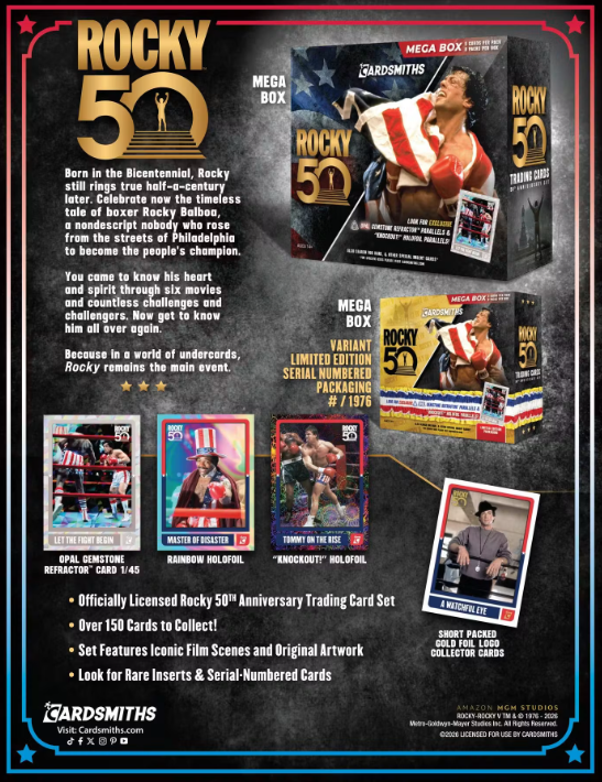 2026 Cardsmiths Rocky 50th Anniversary Mega Box