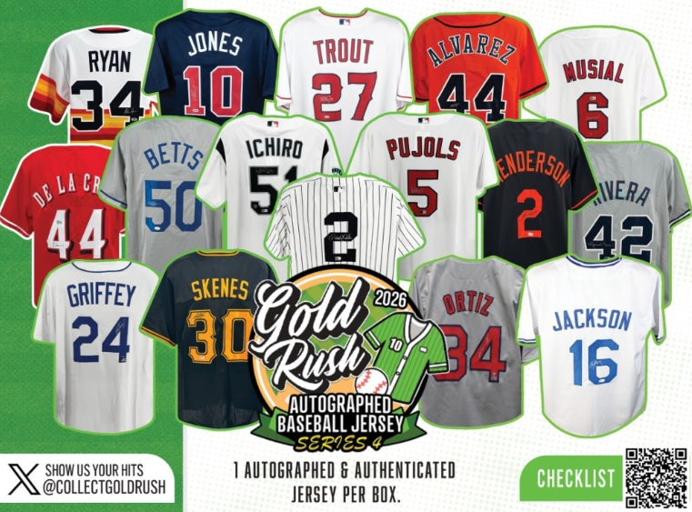 2026 Gold Rush Autographed Baseball Jersey Series 4 Box