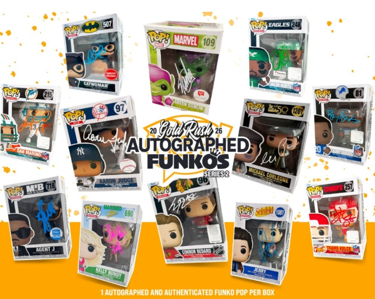 2026 Gold Rush Autographed Funkos Series 2 6-Box Case