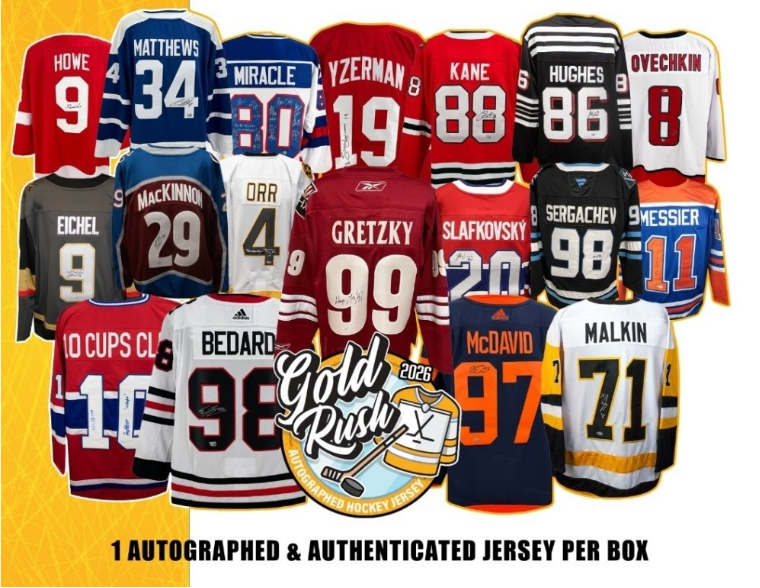 2026 Gold Rush Autographed Hockey Jersey 6-Box Case