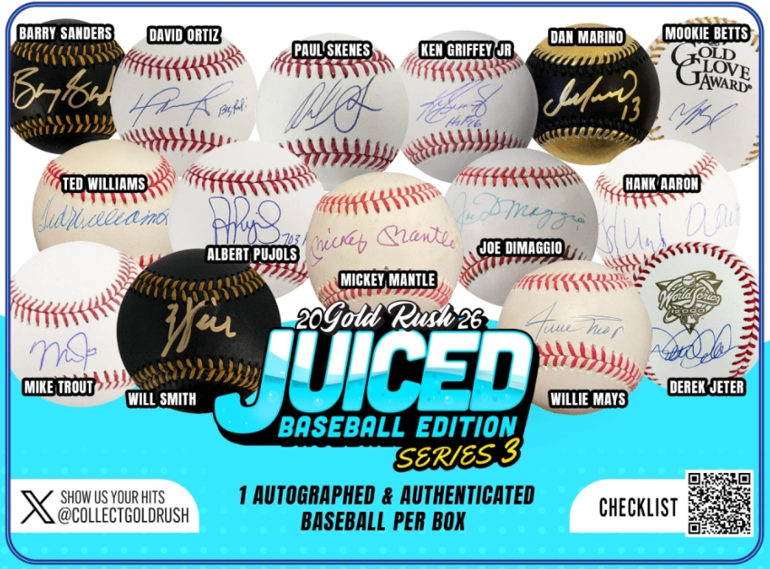 2026 Gold Rush Juiced Autographed Baseball Edition Series 3 8-Box Case