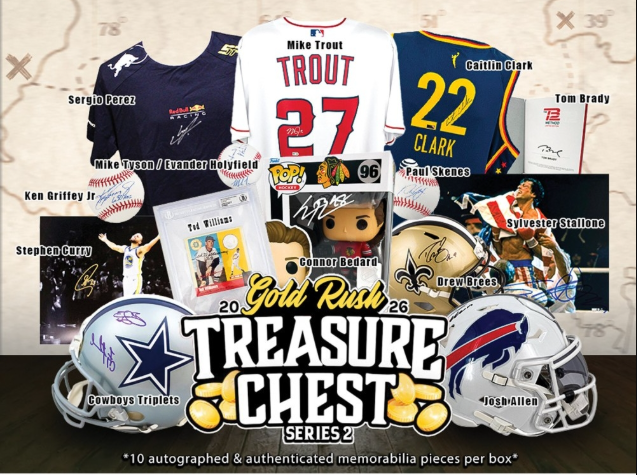 2026 Gold Rush Treasure Chest Autographed Memorabilia Series 2 Case