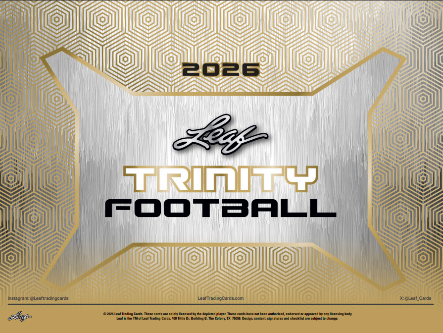 2026 Leaf Trinity Football Jumbo 8-Box Case