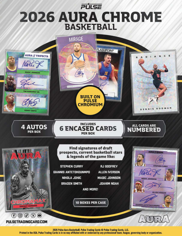 2026 Pulse Aura Chrome Basketball Hobby 10-Box Case