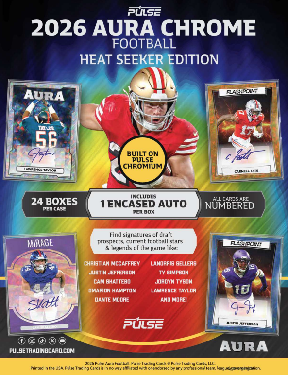 2026 Pulse Aura Chrome Football Heat Seeker 24-Box Case