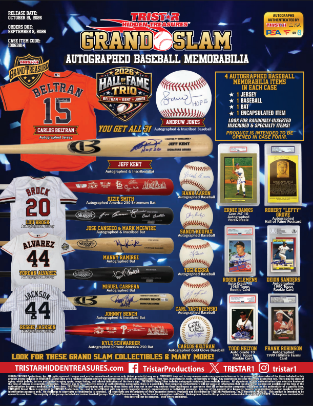 2026 Tristar Hidden Treasures Grand Slam Autographed Baseball Memorabilia Series 2 Case