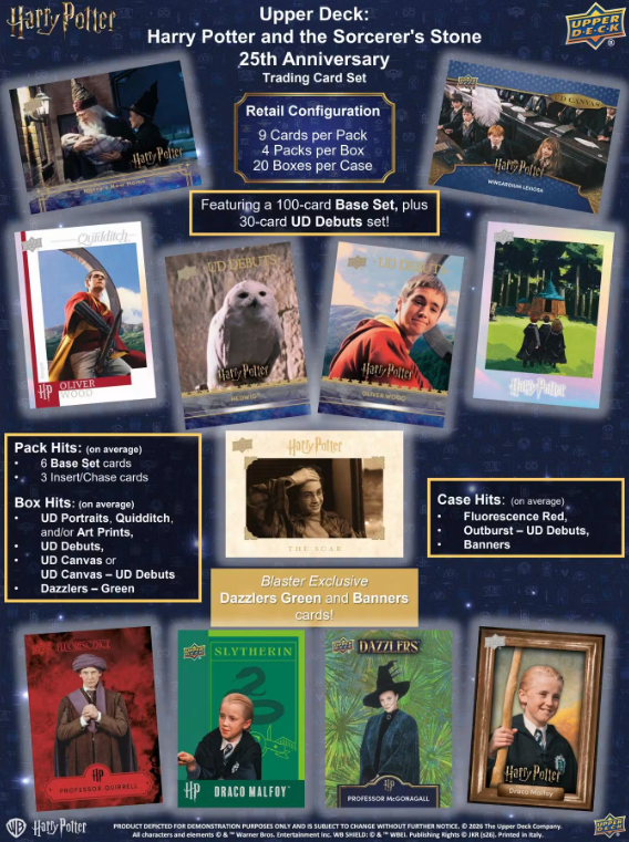 2026 Upper Deck Harry Potter and the Sorcerer's Stone 25th Anniversary Blaster Pack