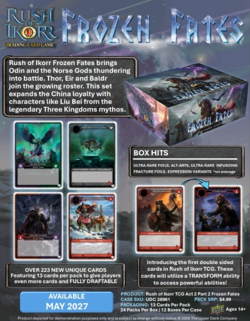 2026 Upper Deck Rush of Ikorr Frozen Fates Booster 12-Box Case