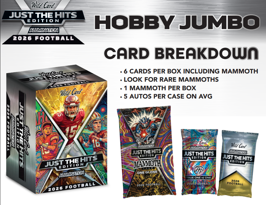 2026 Wild Card Alumination Just The Hits Football Hobby Jumbo Box