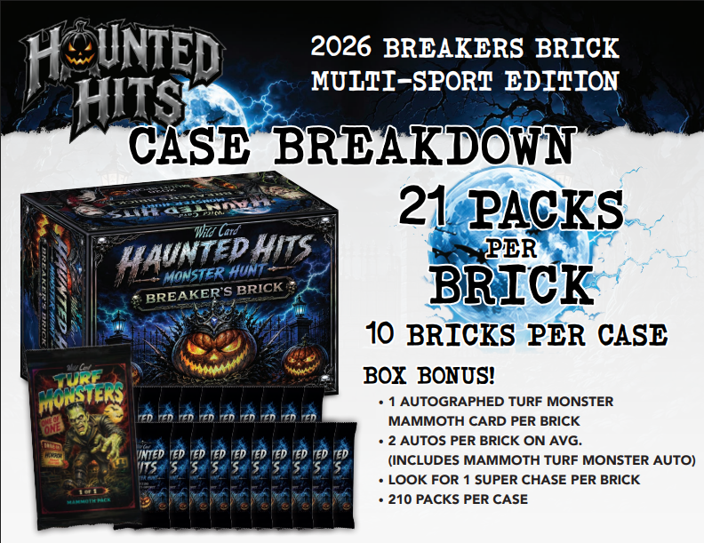 2026 Wild Card Haunted Hits Breakers Brick Hobby 10-Box Case