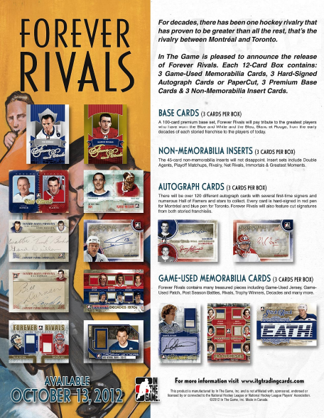 2012-13 In The Game ITG Forever Rivals Hockey 10-Box Case