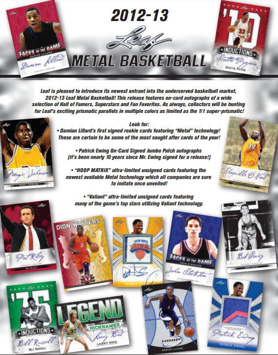 2012-13 Leaf Metal Basketball Hobby Box