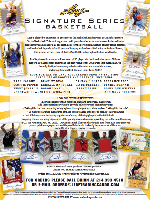2012 Leaf Signature Series Basketball Hobby Box