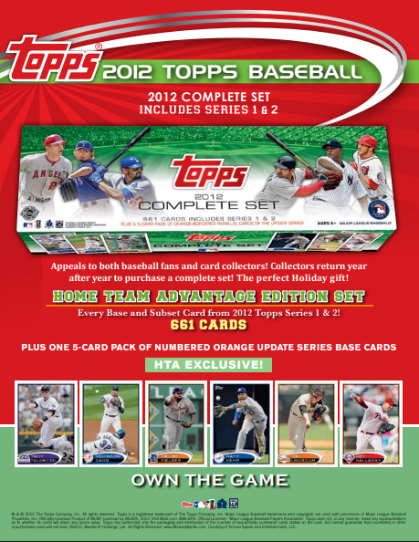 2012 Topps Baseball Factory Set Holiday HTA Edition
