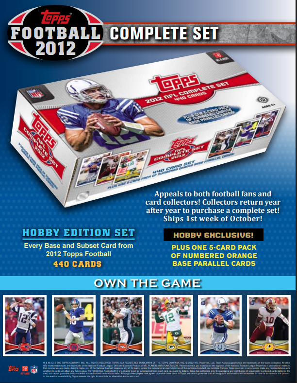 2012 Topps Football Factory Set