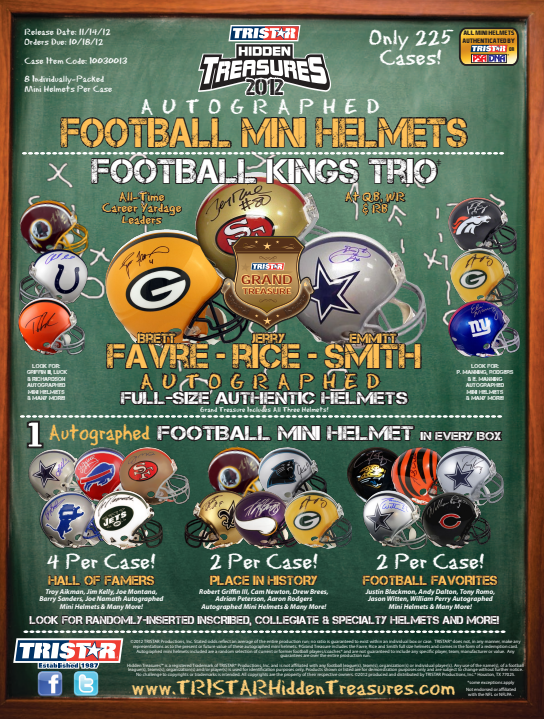 2012 Tristar Hidden Treasures Football Mini Helmet 8-Box Case