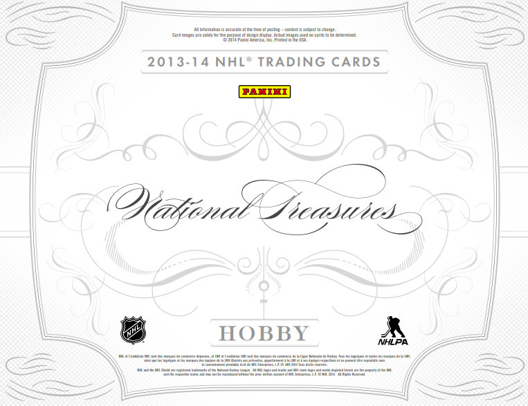 2013-14 Panini National Treasures Hockey Hobby 4-Box Case