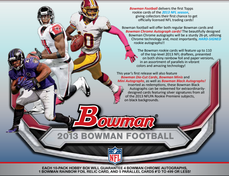 2013 Bowman Football Hobby Box