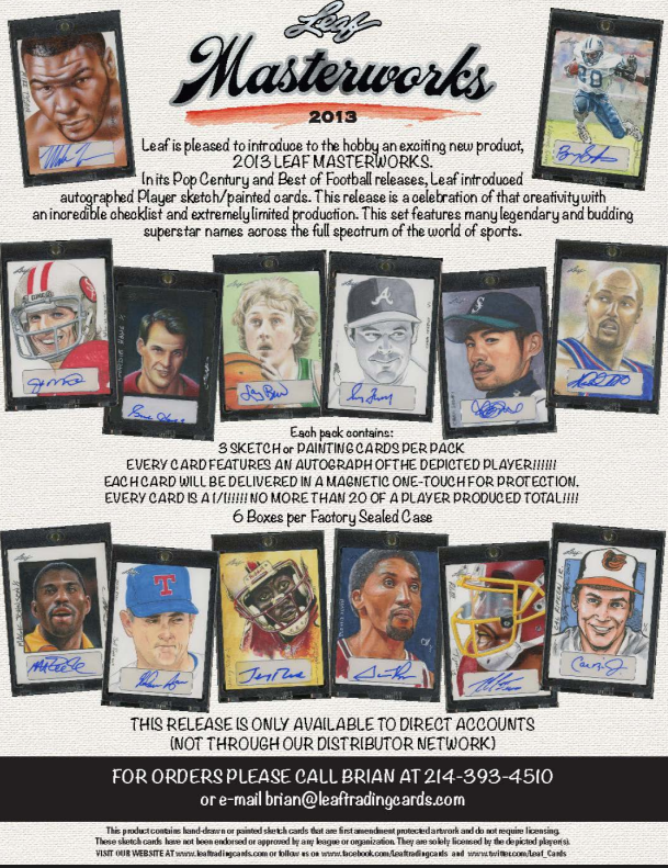 2013 Leaf Masterworks 6-Box Case