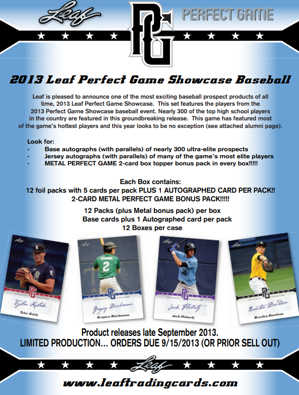 2013 Leaf Perfect Game Showcase Baseball Box