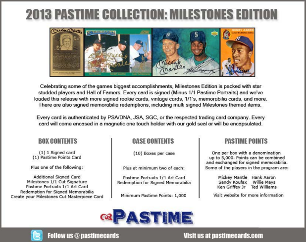 2013 Pastime Collection: Milestones Edition Baseball 10-Box Case