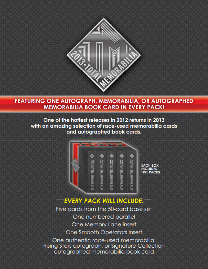 2013 Press Pass Total Memorabilia Racing Hobby 20-Box Case