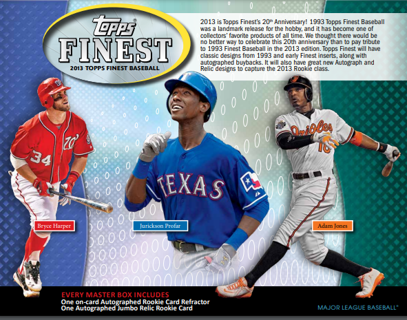2013 Topps Finest Baseball Hobby Pack