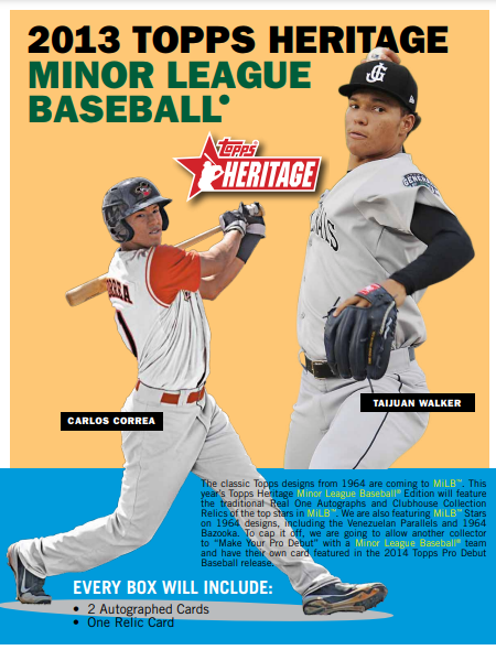 2013 Topps Heritage Minor League Ed Baseball Hobby 12-Box Case