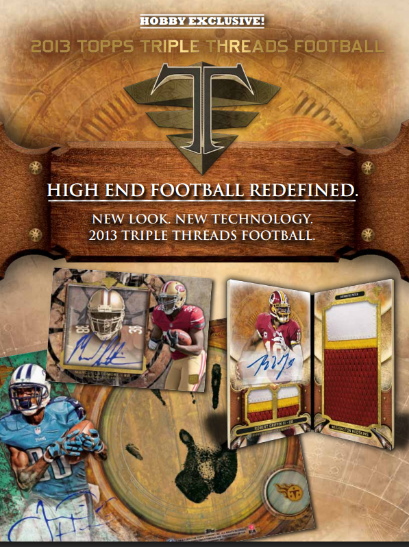 2013 Topps Triple Threads Football Hobby 9-Box Case