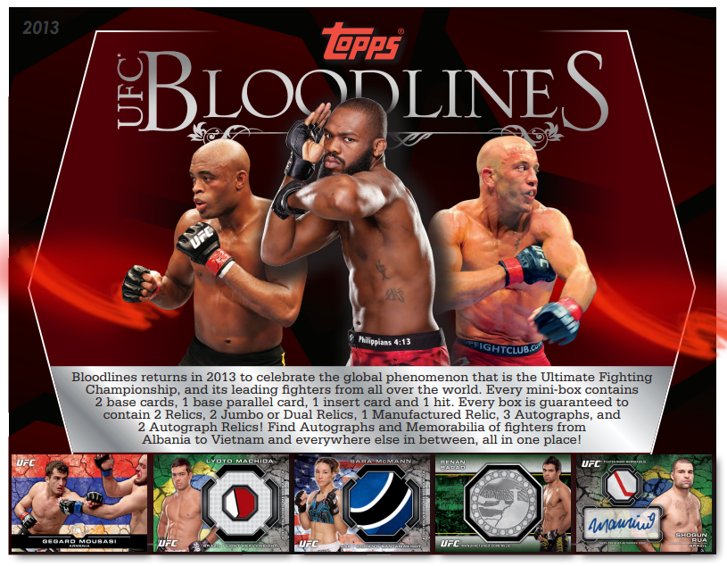 2013 Topps UFC Bloodlines Hobby 6-Box Case