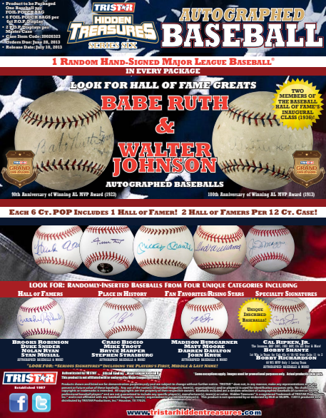 2013 Tristar Hidden Treasures Autographed Baseball Series 6 Hobby Pack