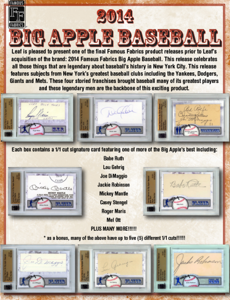 2014 Famous Fabrics Ink-Big Apple Baseball 10-Box Case
