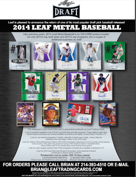 2014 Leaf Metal Draft Baseball Hobby Box