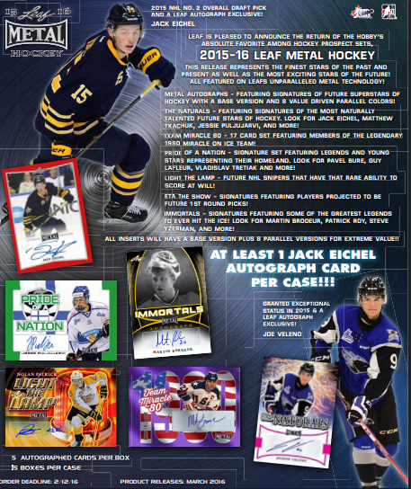 2015-16 Leaf Metal Hockey 15-Box Case
