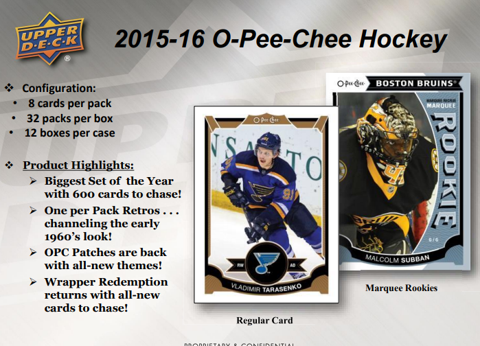 2015-16 O-Pee-Chee Hockey Hobby 12-Box Case