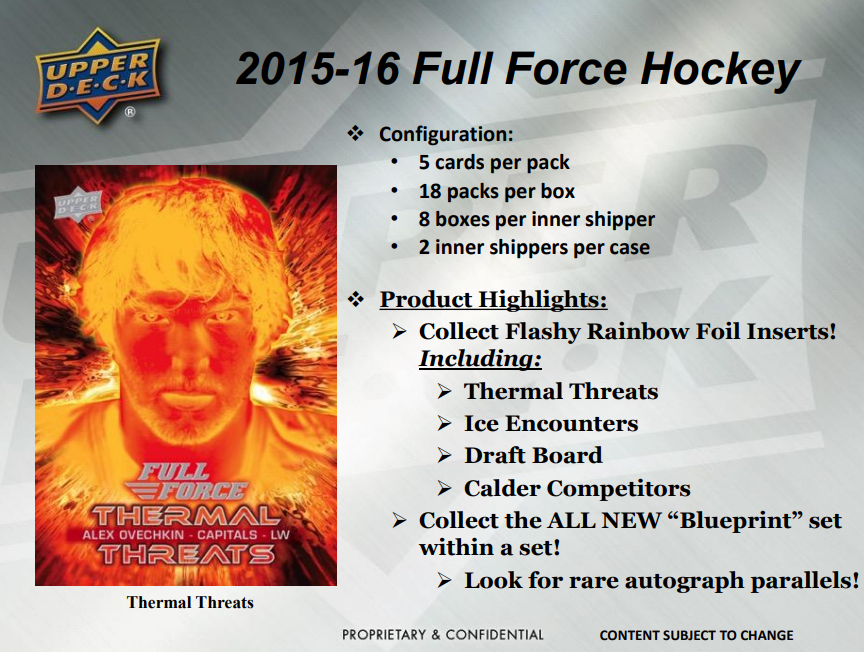 2015-16 Upper Deck Full Force Hockey Hobby Pack