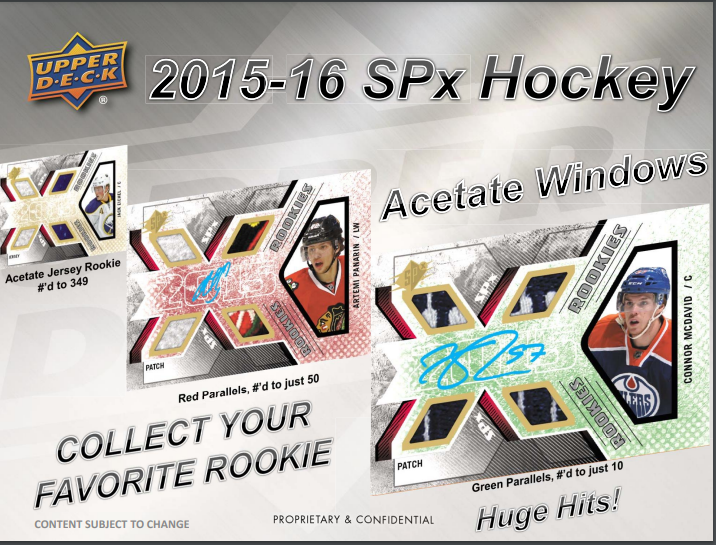 2015-16 Upper Deck SPx Hockey Hobby 16-Box Case
