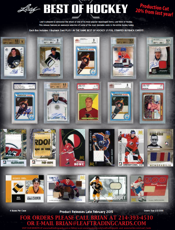 2015 Leaf Best of Hockey Hobby Box
