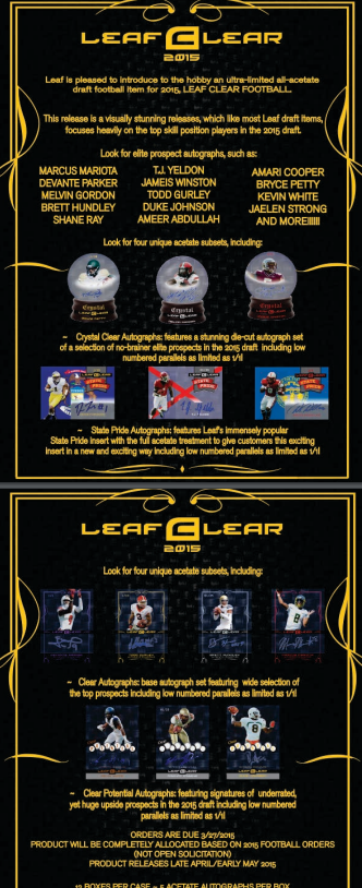 2015 Leaf Clear Football Hobby Box