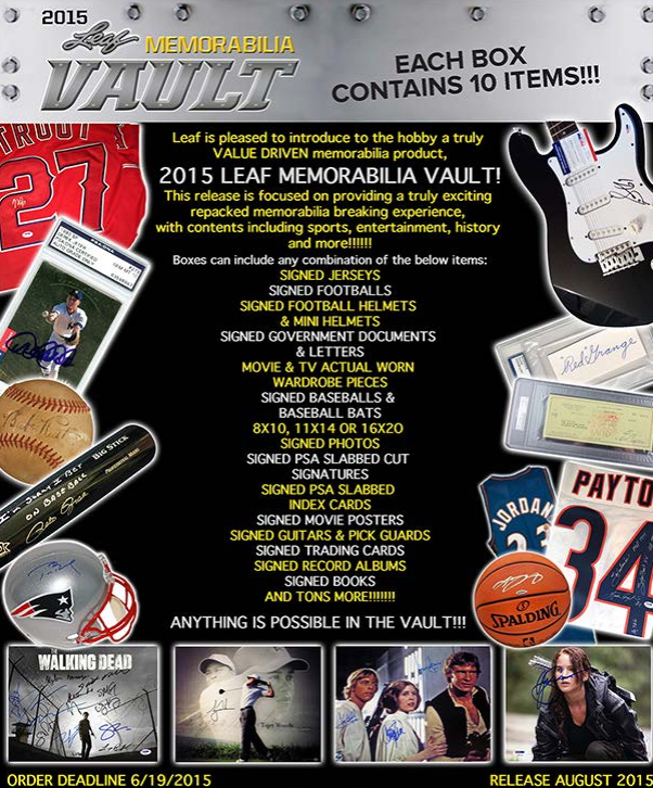 2015 Leaf Memorabilia Vault Box