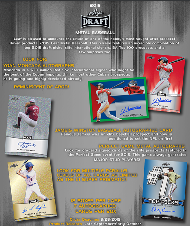 2015 Leaf Metal Draft Baseball Hobby Box